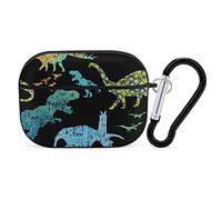 Grunge Dino Dinosaur Headphone Protective Case with Keychain Cute Earphone Case Compatible for Airpods Pro