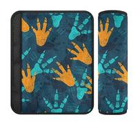 Grunge Dinosaur Footprint Comfort Seat Belt Covers Belt Pad for Boys Girls Strap Covers Cushion for Adults 2 Pieces 10 * 7.7in