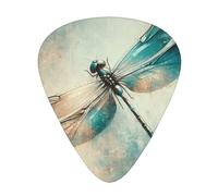 Grunge-Dragonfly-Bug 12 Pack Guitar Picks With 3 Thicknesses And Storage Box, Abs Plectrums For Electric Bass Guitar Players