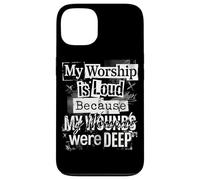 Grunge Faith My Worship Is Loud Christian Pastors Typography Case for iPhone 13