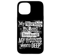Grunge Faith My Worship Is Loud Christian Pastors Typography Case for iPhone 15