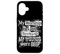 Grunge Faith My Worship Is Loud Christian Pastors Typography Case for iPhone 16