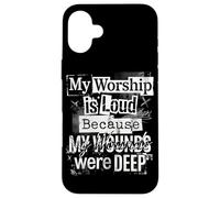 Grunge Faith My Worship Is Loud Christian Pastors Typography Case for iPhone 16 Plus