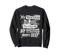 Grunge Faith My Worship Is Loud Christian Pastors Typography Sweatshirt