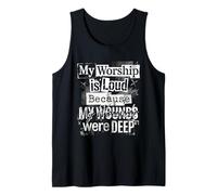Grunge Faith My Worship is Loud Christian Pastors Typography Tank Top
