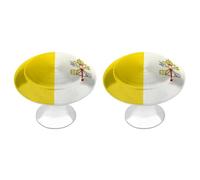 Grunge Flag of The Vatican City 1 Pair Cabinet Knobs Stylish Round Pulls for Kitchen Dressers Cupboard Closets