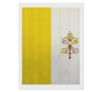 Grunge Flag of The Vatican City Diamond 5D Painting Kits for Adult Beginners Square Full Drill DIY Wall Art Craft Decor Gift 12"x16"