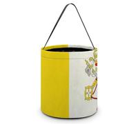 Grunge Flag of The Vatican City Halloween Tricking Or Treating Bucket Funny Party Favor Tote Bag for Candy Gifts Travel