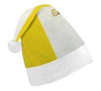 Grunge Flag of The Vatican City Santa Hat Christmas Holiday Party Headwear for Adults Soft Velvet Festive Costume Accessory Adult