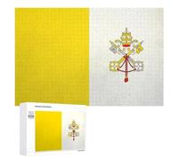 Grunge Flag of The Vatican City Stylish Adults Jigsaw Puzzle Funny Wooden Intelligent Game Art Home Decor