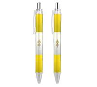 Grunge Flag of The Vatican City Stylish Retractable Ballpoint Pen 0.5mm Fine Roller Black Inks for Diary Pens 2 PCS AS PIC 1