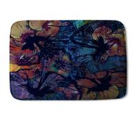 Grunge Flower Print Bathmat Benjamin Tate Design Black One Size
