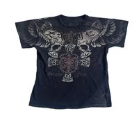 Grunge Graphic Tees for Women Y2k Vintage Gothic T Shirt Teen Girls Aesthetic Emo Baggy Tops 2000s Alternative Clothes, Skull Dark Gray-28, M