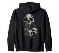 Grunge Horror Skulls Dark Alternative Graphic Alt Skull Zip Hoodie