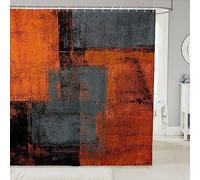 Grunge Orange Bath Curtain Retro Black Dark Grey Abstract Ombre Shower Curtain 72"Wx72"L for Bathroom Hippie Watercolor Tie Dye Bathroom Curtain Oil Painting Graffiti Waterproof Bathroom Accessories