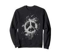 Grunge Peace Symbol in Paint Splash Look Sweatshirt