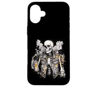 Grunge Rock Skeleton Graffiti Artist Vintage Punk Case for iPhone 16 Plus