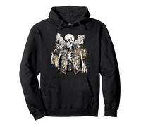 Grunge Rock Skeleton Graffiti Artist Vintage Punk Pullover Hoodie