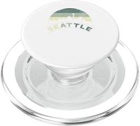 Grunge Seattle Skyline Distressed Look design PopSockets PopGrip for MagSafe