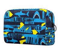 Grunge Shark Dangerous Cosmetic Bag for Women, Travel Toiletries Bags Large Makeup Handy Pouch Organiser Bag with Zipper