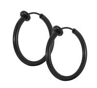 Grunge Silver Non-Pierced Earrings - Clip-On, Hoop, Thin Hoop, Cuff, Lightweight for women, 1.6*14mm, Stainless Steel, No Gemstone