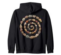 Grunge Stone Spiral 90s Vintage Nature Beach Geology Zip Hoodie