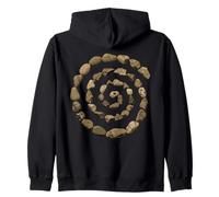 Grunge Stone Spiral 90s Vintage Nature Goblincore Geology Zip Hoodie