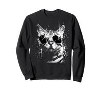 Grunge Style Hipster Bengal Cat With Sunglasses Sweatshirt