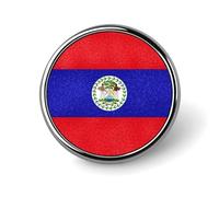 Grunge Texture Belize Round Brooch Pin Badge Lapel Tie Pin for Women Men Office Worker Teacher Decor