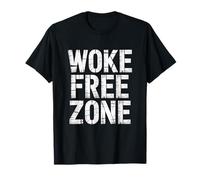 Grunge Typography Woke Free Zone Freedom Statement Look T-Shirt