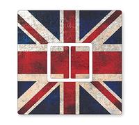 Grunge Union Jack- UK Light Switch Stickers, Bedroom, Living Room Decor Double Switch