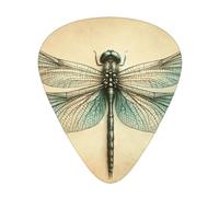 Grunge-Vintage-Dragonfly 12 Pack Guitar Picks With 3 Thicknesses And Storage Box, Abs Plectrums For Electric Bass Guitar Players