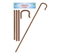 Grunge Wear 168cm Shepherd’s Crook Fancy Dress Accessory - Easy-to-Assemble 4-Piece Staff for Nativity Plays, Christmas Costumes, and Holiday Events
