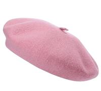 Grunge Wear® Adult Men Women Wool Blend French Style Plain Classic Solid Color Beret Hat, Unisex Soft Warm Outdoor Vintage Artist Hat Beanie Cap (Light Pink)