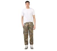 Grunge Wear® Mens Jungle Print Trouser, Military Outdoor Hunting Hiking Fishing Camouflage Cargo Combat Casual Jogger Pants - X-Large