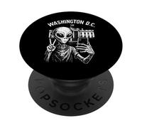 Grungy Alien Peace Sign Meme Washington DC Travel PopSockets Adhesive PopGrip