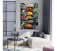 GRUNI DIY 5D Diamond Painting by Number Kits Various Herbs and Spices Round Full Drill Diamond Art Painting Crystal Rhinestone Cross Stitch Pictures Canvasor for Home Wall Decor 50x70cm/20x28inch