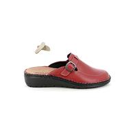 Grunland - CE0852 Women's slipper in genuine leather ruby color with strap and buckle in different sizes, Ruby, 8 UK