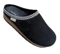 GRUNLAND Marivelle Fashion Winter Slippers in Velour with Felt Interior and Warm Removable Insole, Black, 5 UK