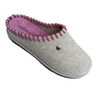 GRUNLAND Molly Women's Slippers with Felt Sole and Removable Soft Felt Insole, Cream Pink, 8 UK