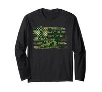 Grunt Hunting Deer Camo US Flag Patriotic Hunter Gifts Long Sleeve T-Shirt
