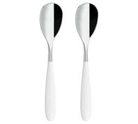 Grunwerg 2TES650W Yin & Yang Teaspoons, 18/10 Stainless Steel, White