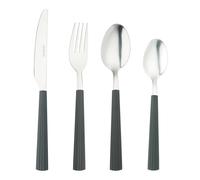 Grunwerg 24BX4312BK 24 Piece Cutlery Set, Stainless Steel, Black