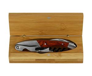 Grunwerg Classic Design Waiter’s Knife in Deluxe Bamboo Presentation Box, Wood, 14 cm x 5.5 cm x 3 cm