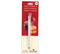 Grunwerg Deep Frying/Sweet Making Sugar Kitchen Thermometer, Glass and Stainless Steel, 20cm Length, White