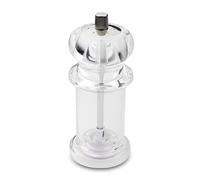 Combination Pepper Mill and Salt Shaker 2-in-1, Durable Non-Corrosive Ceramic Gears, 14.5cm - Clear Acrylic