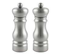 Grunwerg Gmill 2-Piece Stainless Steel Salt And Pepper Mill Set, 14Cm