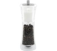 Grunwerg 9175M Gmill Acrylic Combination Pepper Mill, Ceramic Adjustable Peppercorn Grinder and Salt Shaker, 18cm, Clear