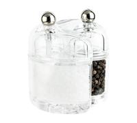 Grunwerg Gmill Condimates Acrylic Salt & Pepper Set, 10cm, Easy Fill, Clear