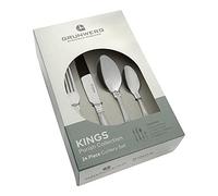 Grunwerg Kings 24-Piece Cutlery Set Gift Boxed, 18/0 Stainless Steel